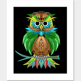 Owl Mandala Color Full Posters and Art